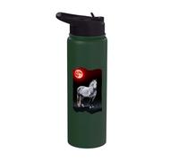 Dapple Gray Horse Under a Blood Moon Stainless Steel Insulated Water Bottle