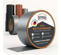 DAPRONA Waterproof Butyl Repair Tape 10m x 75mm Aluminium