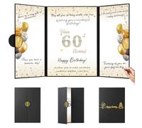 Dapsang Black Gold 60th Birthday Party Decorations, Happy Birthday Alternative Signature Guest Book for Men Women, Cheers to 60 Years Old Gifts,Signing Card Board Party Supplies,18"x12"