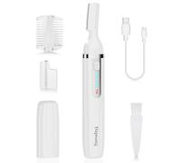Dapsang Eyebrow Trimmer, Electric Eyebrow Razor for Women Men, Rechargeable Painless LED Light Facial Hair Shaver Remover with Rinseable Blade for Face Lips Neck Leg