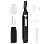 Dapsang Eyebrow Trimmer, Electric Eyebrow Razor for Women Men, Rechargeable Painless LED Light Facial Hair Shaver Remover with Rinseable Blade for Face Lips Neck Leg