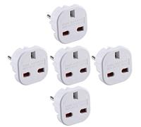 DAPTER's 5 Pack White UK to European Plug Adapter | Travel Adapter UK to Europe | Euro Plug Adapter (Type G to C, E, F) | Travel Plugs UK to EU Countries (SPAIN, ITALY, GREECE, TURKEY, POLAND & More)