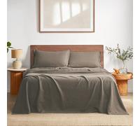 DAPU 100% French Linen Sheets 4Pcs Set, 170GSM Linen Bedding, King Size | Soft Breathable Cooling for Hot sleepers, 16" Deep Pocket & 360° Elastic, Pure French Linen Flax from Normandy, Gray Green