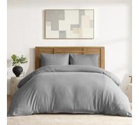 DAPU 100% Linen Duvet Cover Set - Pure Natural French Flax Linen with Corner Ties and Zipper Closure Soft Breathable Durable for Hot Sleepers 1 Duvet Cover 2 Pillowcases (Earl Gray, Queen/Full)