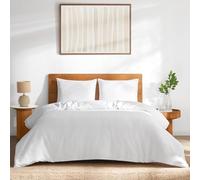 DAPU 100% Linen Duvet Cover Set - Pure Natural French Flax Linen with Corner Ties and Zipper Closure Soft Breathable Durable for Hot Sleepers 1 Duvet Cover 2 Pillowcases (White, California King)