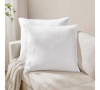 DAPU 100% Linen Euro Shams 26x26 Inches Euro Shams (Pack of 2) with Envelope Closure, Stone Washed Breathable and Cooling (White, Square)