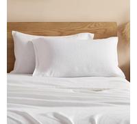 DAPU 100% Linen Pillowcases 20x40 Inches Pillow Cases (Pack of 2) with Envelope Closure, Stone Washed Breathable and Cooling (White, King)
