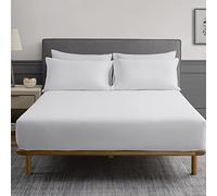 DAPU Linen Cotton Fitted Sheet, Soft Durable Fitted Sheet with 40cm Deep Pocket, Cool Breathable Bed Sheet for Hot Sleepers, Off-White/Single Size