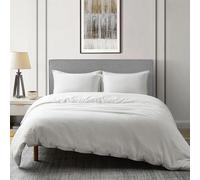 DAPU Linen Duvet Cover Set - French Linen Cotton Blend Natural Flax Soft Breathable Bedding 3 Pcs Set - 1 Duvet Cover 2 Pillowcases (Off-White/Cotton Linen, Full/Queen)