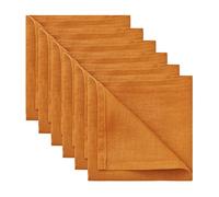 DAPU Pure Linen Napkins Set of 6, 45 x 45cm,100% French Flax Washable Home Set, Soft Breathable Napkins with Oeko Tex 100 Standard, Orange