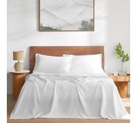 DAPU Pure Linen Sheets Set, 100% French Linen from Normandy, Breathable and Durable for Hot Sleepers, 4 Pcs Set - 1 Flat Sheet, 1 Fitted Sheet, 2 Pillowcases (White, King)