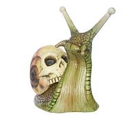 Dapuly Skull Head Snail Resin Crafts Novelty Halloween Figure Sculpture Animal Ornaments Home Decor for Party Garden Holiday Lawn Patio
