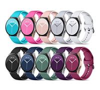DaQin 10 Pack Bands Compatible with Samsung Galaxy Watch 6/5/4 40mm 44mm/Watch 6 Classic 43mm 47mm/Watch 5 Pro 45mm/Watch 4 Classic/Active 2 Band, 20mm Soft Silicone Sport Strap Wristbands Women Men