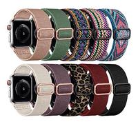 DaQin 10 Pack Stretchy Solo Loop Compatible with Apple Watch Band 38mm 40mm 41mm 42mm 44mm 45mm 46mm 49mm for Women Men,Soft Nylon Braided Strap for iWatch SE Series 10/9/8/7/6/5/4/3/2/1/Ultra/Ultra 2