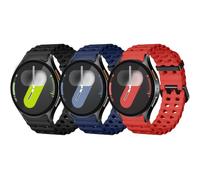 DaQin 3 Pack Sport Bands Compatible with Samsung Galaxy Watch 7 Band 6 5 4 FE 44mm 40mm/Watch 6 4 Classic 47mm 43mm 46mm 42mm/Watch 5 Pro 45mm, No Gap Breathable Silicone Replacement Strap Men Women