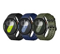 DaQin 3 Pack Sport Bands Compatible with Samsung Galaxy Watch 7 Band 6 5 4 FE 44mm 40mm/Watch 6 4 Classic 47mm 43mm 46mm 42mm/Watch 5 Pro 45mm, No Gap Breathable Silicone Replacement Strap Men Women
