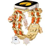 DaQin Halloween Charms for Apple Watch Bands for Women Compatible with iWatch Bands 40mm 38mm 41mm 42mm, Metal Chain Strap with Decorative Apple Watch Charms for iWatch Series 10 9 8 7 6 5 4 3 2 1 SE