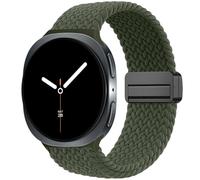 DaQin Magnetic Braided Band Compatible with Samsung Galaxy Watch 8 Band 40mm 44mm/Galaxy Watch 8 Classic 46mm Women Men, Stretchy Nylon Fabric Sport Strap No Gap Comfort Wristband Accessories Green