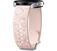 DaQin Shiny Flower Engraved Strap Compatible with Galaxy Watch 7 6 5 4 40mm 44mm 5 Pro 6 Classic 47mm Watch 4 Classic Active 2 20mm Soft Cute Silicone Sport Band for, rose, Modern