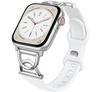 DaQin Slim Band Compatible with Apple Watch Bands for Women 40mm 41mm 38mm 42mm, Stylish Thin Bracelet Soft Silicone Sport Accessories for iWatch Bands Series 11 10 9 8 7 6 5 4 3 2 1 SE Ultra, White
