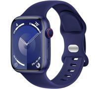 DaQin Sport Band Compatible with Apple Watch Band 40mm 40mm 41mm 42mm 44mm 45mm 49mm Women Men, Soft Silicone Waterproof Replacement Strap for Apple Watch SE iWatch Series 9 8 7 6 5 4 3 2 1,Midnight