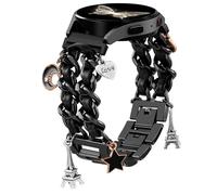 DaQin Stylish Metal Band Compatible with Samsung Galaxy Watch 7 Band/FE 6 5 4 40mm 44mm,Galaxy Active 2, 20mm Watch Strap Pretty Chain for Samsung Watch Bands with Decorative Charms Accessories Women