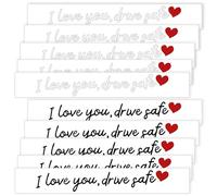 DAQUN 10 Pcs I Love You Drive Safe Mirror Sticker for Safety Reminder, I Love You Drive Safe Sticker Wing Mirror for Rearview Mirror, Auto Vinyl Decoration