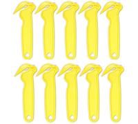 DAQUN 10 Pcs Yellow Box Opener Tool, Box Cutters, Cardboard Cutter - Bulk Value Pack for Warehouse, Shipping, Office, Household, Easy Open Boxes and Cut Tape