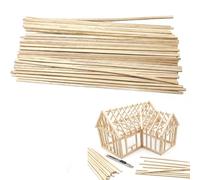 DAQUN 100 Pcs Balsa Wood Sticks, Model Making Materials, 3x3x300 mm Square Rods for Crafting, Wooden Dowel for Architecture