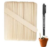 DAQUN 100 Pcs Plant Labels for Outdoor Plants, Wooden Plant Labels, Label Wood with Pen for Garden Vegetable Flowers