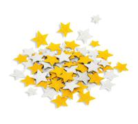 DAQUN 100 Pcs Star Stickers, Stars for Crafting, Gold Foam Glitter Silver, Bulk Classroom Rewards for Kids, Teacher Supplies, Student Incentives, Reward Chart Stickers and DIY Christmas Decorations