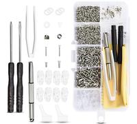 DAQUN 1000 Pcs Glasses Repair Kit with Screws and Screwdriver, Glasses Screws Repair Kit with Nose Pads and Tweezers - Eyeglass Repairs Tool Kits for Reading Glasse, Spectacles