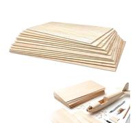 DAQUN 12 Pcs Thin Wood Sheets, Balsa Wood Blocks Alternative, Board for Engraving, Modelling Plywood (1x100x200 mm)