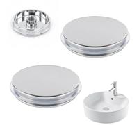 DAQUN 2 Pcs Bathroom Sink Stopper, Click Clack Pop Up Sink Plug Replacement Push Button 38mm for Bathroom Basin Silver