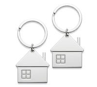 DAQUN 2 Pcs New Home Keyring, Home Keyring and House Keychain for Couples, Metal Key Rings for New Householders