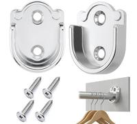 DAQUN 2 Pcs Wardrobe Rail Bracket, Zinc Alloy Wardrobe Rail Support for 19mm Railing, Hanging Rail Brackets for Wardrobe Pole, Curtain Pole Brackets and Shower Rod Holders