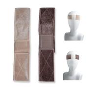 DAQUN 2 Pcs Wig Grip Headband, Wig Band to Hold Wigs in Place, Non-Slip Velvet Elastic Headband for Women, Thin Comfortable Wigs Scarf Liner, Invisible Design (Nude and Brown)