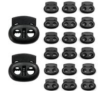 DAQUN 20 Pcs Toggles, Shoelace Clip and Cord Lock Stopper for Drawstrings, Spring Fastener for Backpacks Lanyards and Sportswear