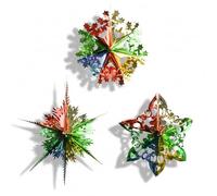 DAQUN 3 Pcs 15 Inch Christmas Ceiling Decorations, Foil Ceiling Christmas Decorations Set - Multicolor Hanging Kit for Home Party, Easy to Install Indoor/Outdoor Xmas Decor