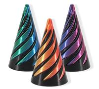 DAQUN 3 Pcs 3D Printed Spiral Cone Fidget Toy, Impossible Cone Fidget Toy, Pyramid Desktop Sculpture for Office Home Decor, Anxiety Relief & Sensory Focus Gifts