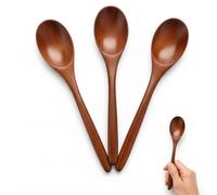 DAQUN 3 Pcs Wooden Spoon, Wooden Spoons for Cooking, 9.25 Inch Long Handle Versatile Stirring Spoons for Sauce Making, Salad, Pasta & Soup, Non Scratch Kitchen Utensils for Baking