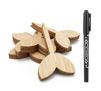 DAQUN 30 Pcs Wooden Plant Labels with Waterproof Pen - Garden Markers for Herbs Vegetables Flowers