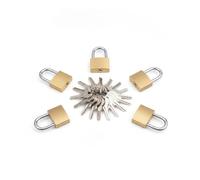 DAQUN 5 Pcs Small Padlock, Small Padlocks with Keys, 20mm Solid Brass Mini Lock for Gym Lockers, Luggage, Tool Box, Jewelry Case, Indoor Outdoor