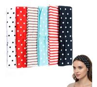 DAQUN 6 Pcs Headband, Black Running Hair Band for Women, Polka Dot Head Bands and Fabric Wraps for Ball Sports Team Activities and Fashion Use