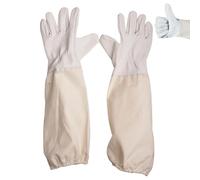 DAQUN Beekeeping Gloves, Imitation Goatskin Protective Gloves, Bee Keeping Glove for Beekeeper and Gardeners with Vented Sleeves Elastic Cuff (L)