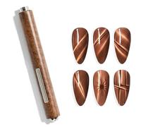 DAQUN Magnetic Nail Tool 3-in-1, Cat Eye Magnet for Gel Polish with Hexagon Wood Handle, Multi-Shape Magnet for DIY Nail Art
