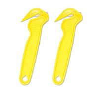 DAQUN Yellow Box Opener Tool 2 Pcs, Box Cutters, Cardboard Cutter Utility, Shipping, Office, Industrial, Home Use, Easy Cut Tape, Open Carton