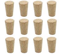 DAQUSU 12Pcs Wooden Conical Cork Stoppers for Wine, Liquor, Beer & Champagne Bottles