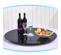 DAQXYH 20in 24in 28in 32in 36in 40in Round Rotating Tray For Home Kitchen, Heavy Duty Black Tempered Glass Lazy Susan Turntable, Dining Table Rotating Plate Table Centerpiece(80cm/30in)