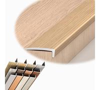 DAQXYH 36" 48" L Molding Stair Nosing Edge Trim Strip Non-Slip Stair Edge Protector Wood Grain Stair Nose Molding For Wood/Vinyl/Tile Stairs(Wood grain,1200 * 24 * 12mm)